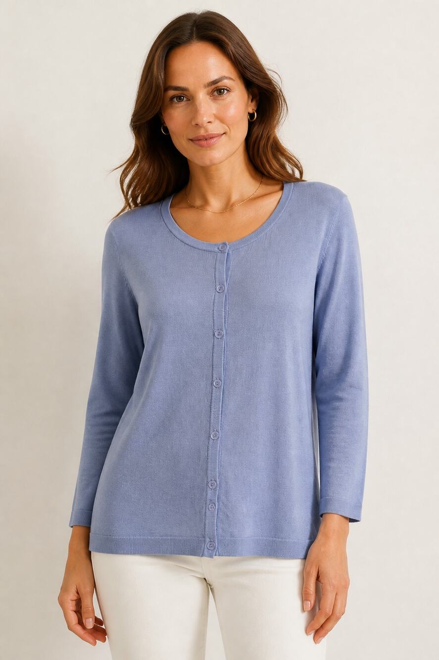 Talbots Plus Petite 1XP Light Blue Button Cardigan - Picture 1 of 7
